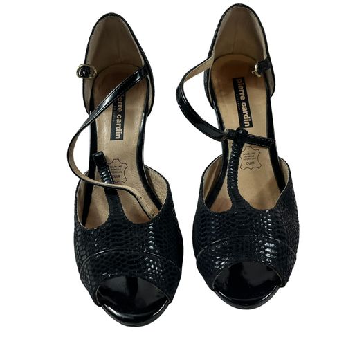 Sandales à talon ( 7 cm) , à effet serpent , taille 36 , bride salomé - Pierre Cardin - Modalova