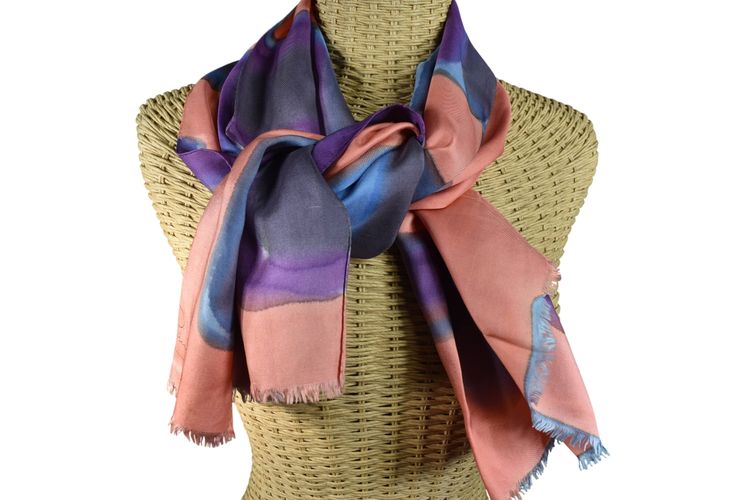 Echarpe en soie ARIANY - Long 115 Larg 45 cm - Label Emmaus - Modalova