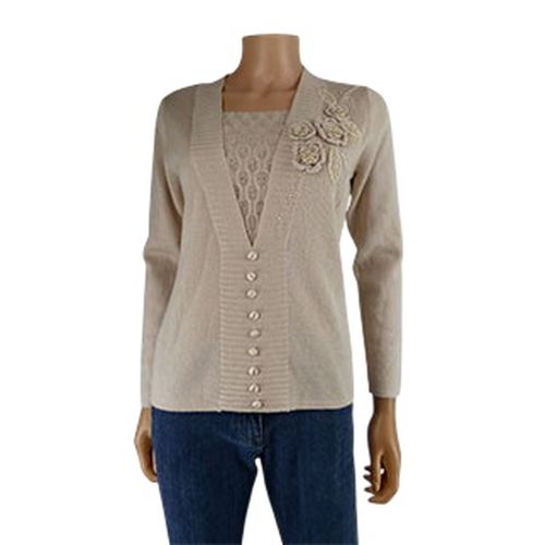 Pull imprimé broderie florales - Taille 38/40 - Damart - Modalova