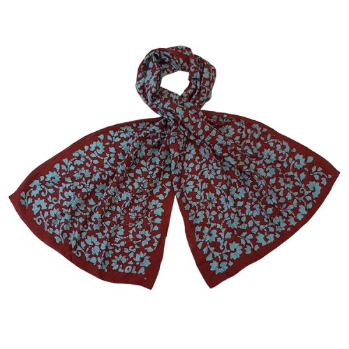 Grande écharpe en soie imprimé floral Tour de cou 176 x 55 - lola - Modalova