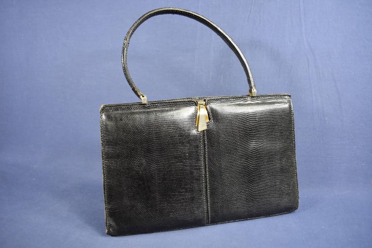 Sac à main "vintage" en cuir façon lézard - Label Emmaus - Modalova