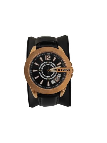 G-Force - Montre et dorée — Bracelet cuir — Réf. 6805002 — Avec boîte (invendu) - Label Emmaus - Modalova