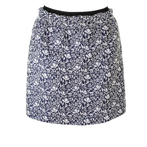 Jupe Courte Marine Fleurie Taille 42 - Naf Naf - Modalova