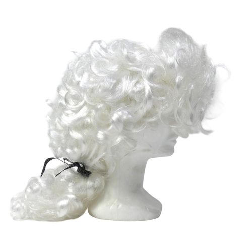 Perruque Blanche Bouclée - Déguisements Style Baroque - Noble - Avocat - Label Emmaus - Modalova