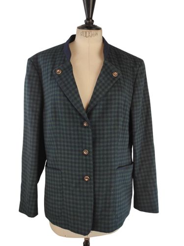 Pe-ko — Veste de costume vintage à carreaux — Vert et bleu marine — T38 - Label Emmaus - Modalova