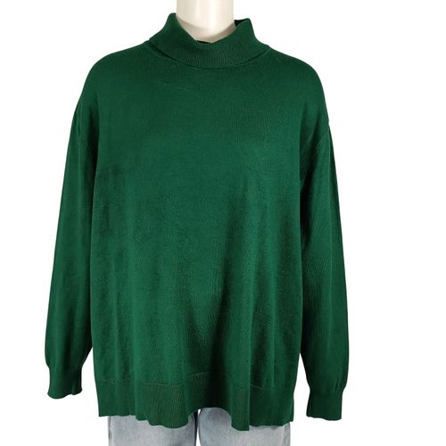 Pull tunique Marina V Paris émeraude T2 col roulé maille longue fentes côtés - Label Emmaus - Modalova
