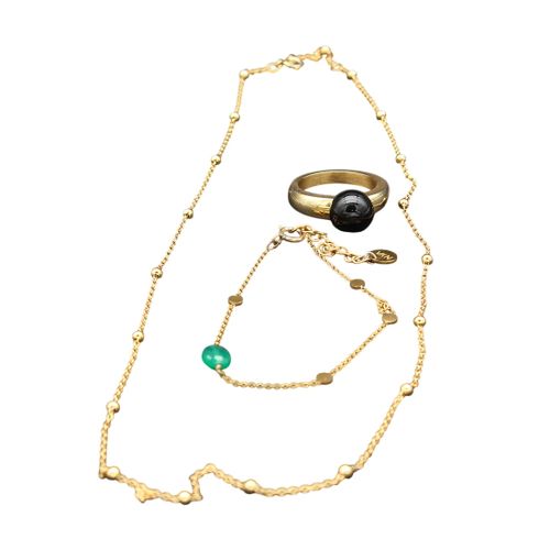 Collier bague bracelet dorés - Label Emmaus - Modalova