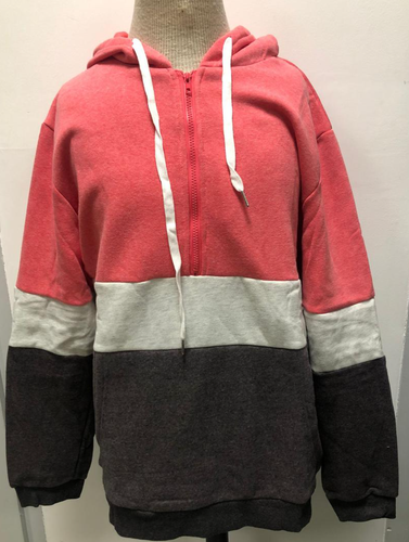 Sweat manche longue zippé tricolore - Label Emmaus - Modalova