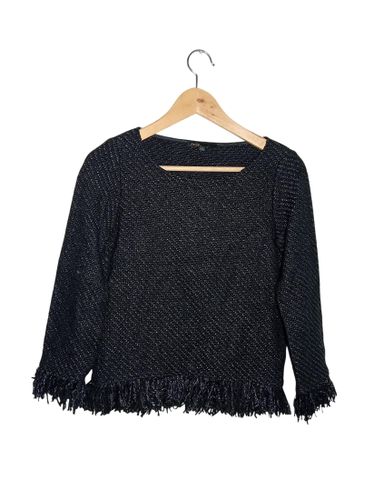 Pull En Tweed Noir Maje S (T6901) - Maje - Modalova