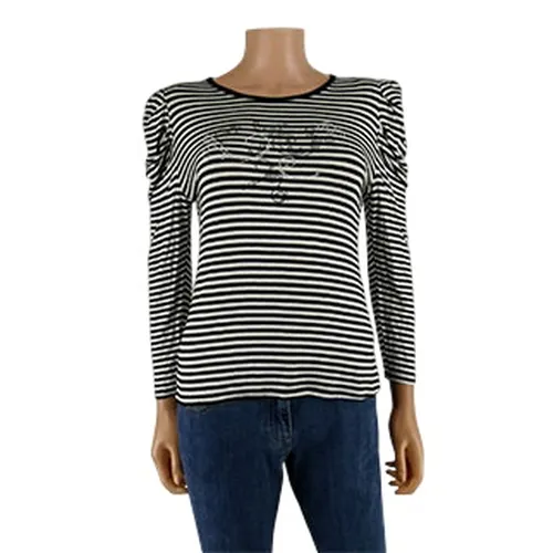 Pull léger à rayures blanches et noires - Baisers salés - Taille T4 - Label Emmaus - Modalova