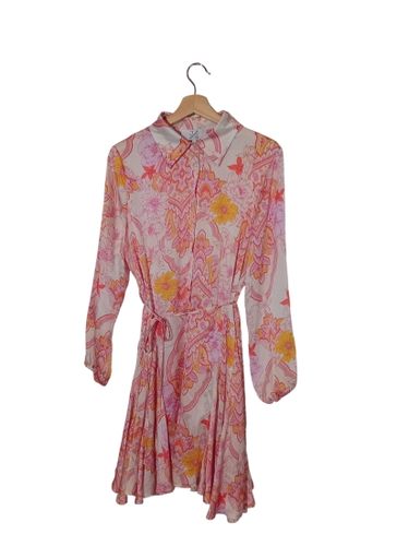 Robe fluide fleurie et jaune (T7017) - Label Emmaus - Modalova