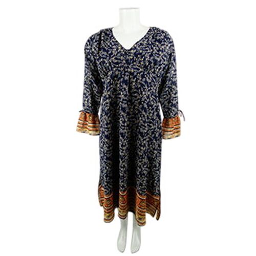 Robe foncé imprimé fleurs - Taille 52 - Blancheporte - Modalova