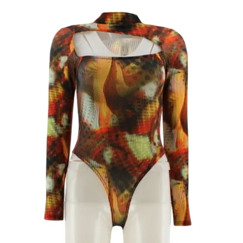 Body manche longue imprimée - Prettylittlething - Taille 38 - Label Emmaus - Modalova