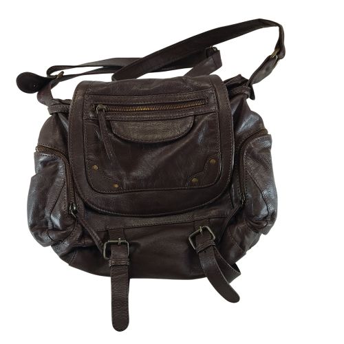 Sac bandoulière Soft Grey cuir poches zippées - Label Emmaus - Modalova