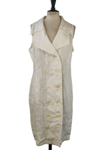 Puro Lino — Robe blazer sans manches à double boutonnage en lin — — 40 FR (estimée) - Label Emmaus - Modalova