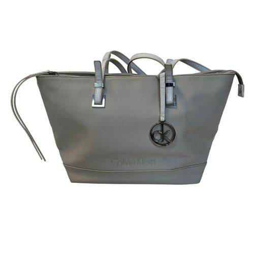 Sac cabas zippé porté épaule perle - Calvin Klein - Modalova