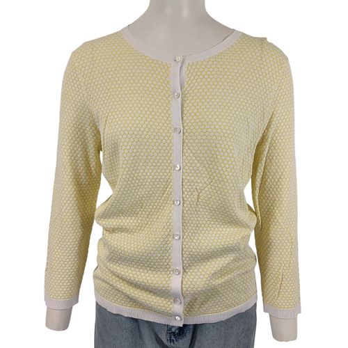 Cardigan et blanc maille ajourée col rond boutonné taille 38 - Caroll - Modalova
