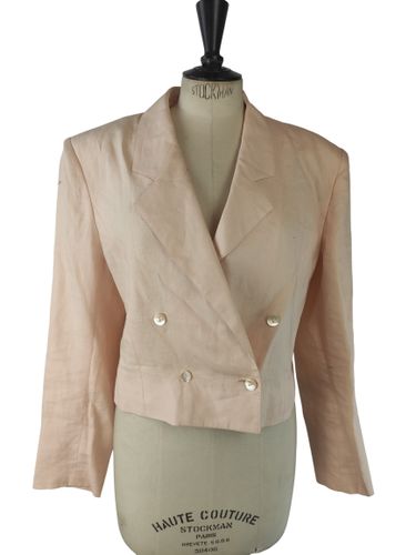 Veste courte croisée en lin poudré — 40 - Cerruti - Modalova