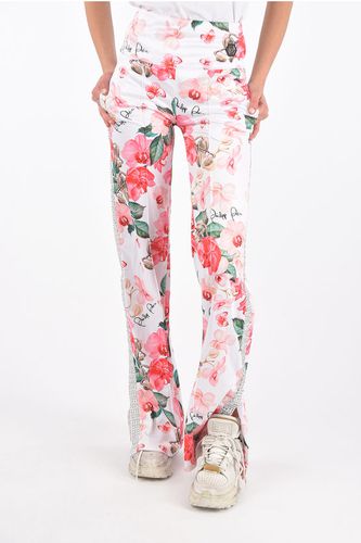 COUTURE floral-printed Jogging pants with side band rhinesto size Xs - Philipp Plein - Modalova
