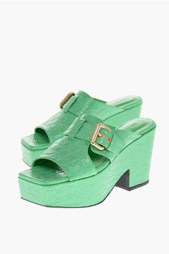 Crocodile Effect LENKA Embossed Leather Mules 9cm size 35 - By Far - Modalova