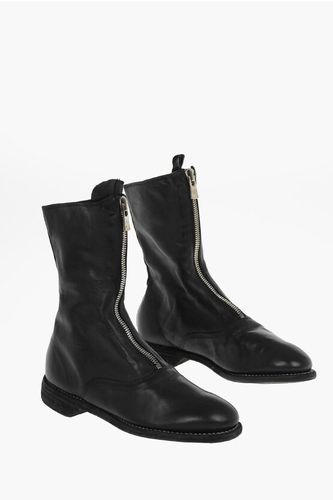 Front Zipped Horse Leather Booties size 38 - Guidi - Modalova