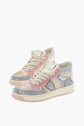 Lace-up ARLES HIGH Sneakers with Multicolored Sequines and L size 36 - Philippe Model Paris - Modalova