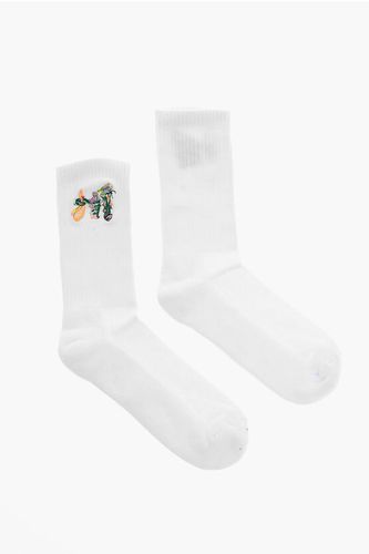 Long Terry Socks with Floral Embroidery size L/XL - Opening Ceremony - Modalova