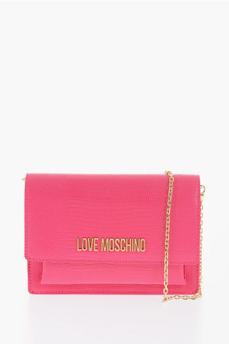 LOVE Croco-effect Faux Leather LIZARD Bag with Golden Chain size Unica - Moschino - Modalova