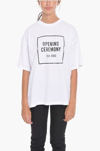 Solid Color Crew-neck T-Shirt with Printed Contrasting Logo size L - Opening Ceremony - Modalova