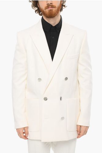 Wool-twill Double-breasted Blazer with Peak Lapel size 52 - Balmain - Modalova