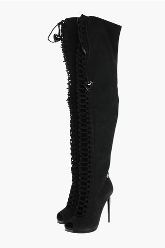 Cm suede leather ESTIA BASIC Peep Toe Over-the-knee boots size 35 - Philipp Plein - Modalova