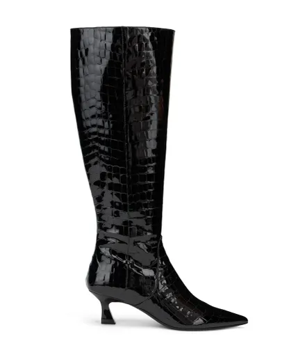 VINNIE BOTTE ZIPPÉE 50, BOTTES ET BOTTINES, , VERNIS CROCO - Stuart Weitzman - Modalova