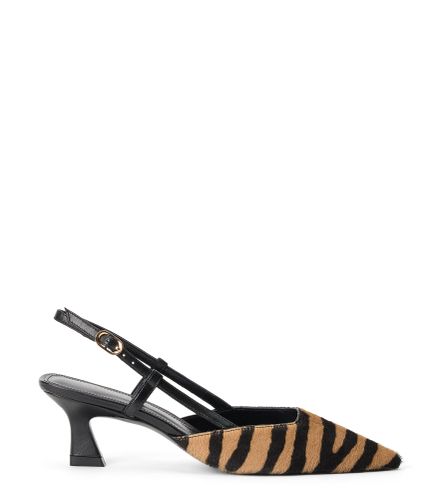SLINGBACK VINNIE 50, SLINGBACK, //, BECERRO CON PELO ESTAMPADO CEBRA/NAPA LACADA - Stuart Weitzman - Modalova