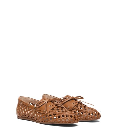 TINSLEY WOVEN MOCCASIN, Private Sale, , FINE KNOTTED NAPPA WOVEN/LACQUERED NAPPA - Stuart Weitzman - Modalova