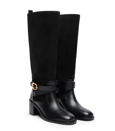 BENNI RIDING BOOT 55, Last chance, , SPORT SUEDE/SMOOTH CALF/STACKED - Stuart Weitzman - Modalova