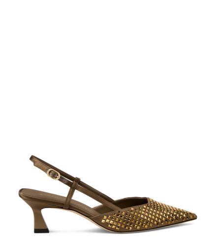VINNIE RADIANT SLINGBACK 50, ESCARPINS ET SLINGBACK, , SATIN/SQUARE CRYSTAL SHINE - Stuart Weitzman - Modalova