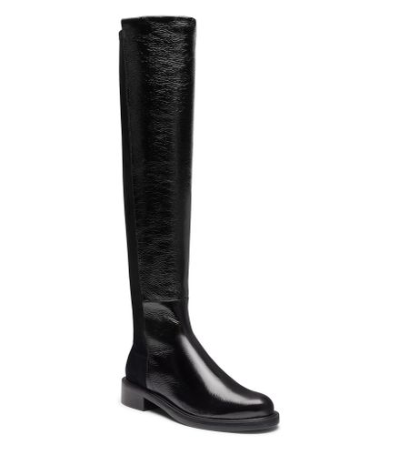 GISELE CUISSARDE, BOTTES ET BOTTINES, , VERNIS FROISSÉ BRILLANT/DAIM STRETCH - Stuart Weitzman - Modalova