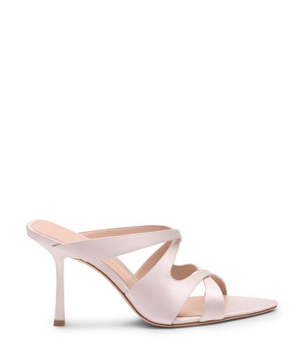 RUBIE SLIDE 85, Chaussures Talon Haut Mariage, CRÈME, SATIN - Stuart Weitzman - Modalova