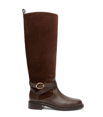BENNI RIDING BOOT, Last chance, //, SPORT SUEDE/SMOOTH CALF/STACKED - Stuart Weitzman - Modalova
