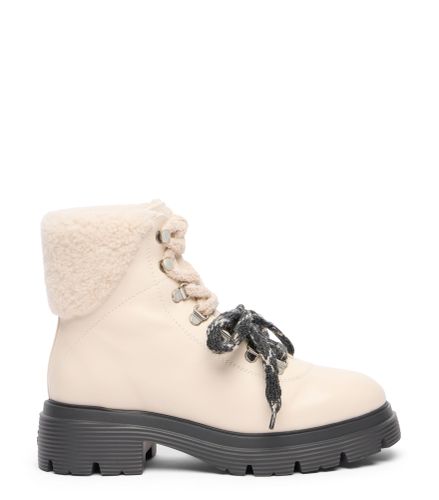HUDSON LITE LACE-UP BOOTIE, Last chance, / , SMOOTH CALF/WAVY SHEARLING - Stuart Weitzman - Modalova