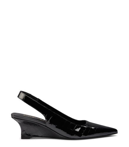VINNIE ESCARPIN COMPENSÉ À BRIDE ARRIÈRE 50, SLINGBACK, , VERNIS CROCO - Stuart Weitzman - Modalova