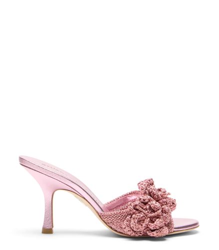 LOTUS SLIDE 85, SANDALLES À TALON HAUT, , LUREX CROCHET/LIQUID METALLIC - Stuart Weitzman - Modalova
