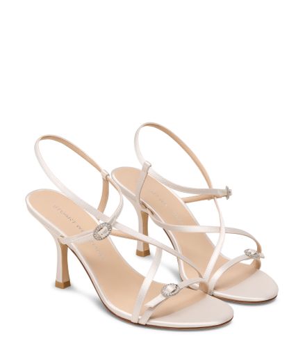 KENSINGTON STRAPPY SANDAL 85, SANDALES ET CHAUSSURES COMPENSÉES, , SATIN - Stuart Weitzman - Modalova
