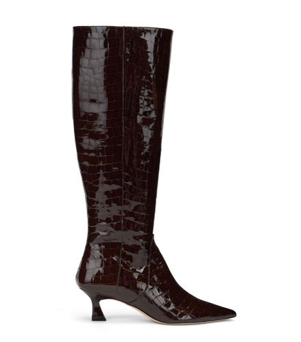 VINNIE BOTTE ZIPPÉE 50, BOTTES ET BOTTINES, , VERNIS CROCO - Stuart Weitzman - Modalova
