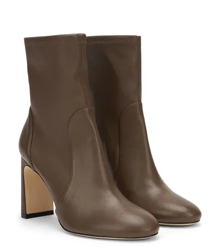 BABETTE BOTTINE 85, BOTTES ET BOTTINES, TAUPE PATINÉ, CUIR NAPPA STRETCH - Stuart Weitzman - Modalova