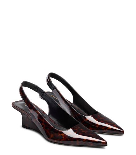 VINNIE ESCARPIN COMPENSÉ À BRIDE ARRIÈRE 50, SLINGBACK, BRUN FONCÉ, ÉCAILLE BRILLANTE - Stuart Weitzman - Modalova