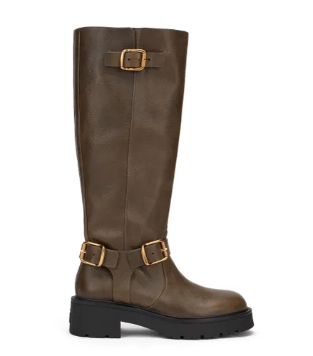 REN BOTTE DE MOTARD, BOTTES ET BOTTINES, FORÊT PROFONDE, CUIR À GRAIN PRONONCÉ - Stuart Weitzman - Modalova