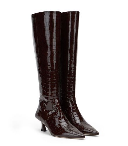 VINNIE BOTTE ZIPPÉE 50, BOTTES ET BOTTINES, , VERNIS CROCO - Stuart Weitzman - Modalova