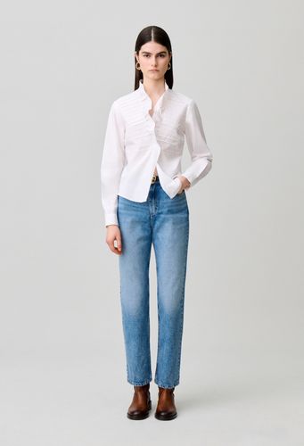 Top popeline col volanté - Claudie Pierlot - Modalova