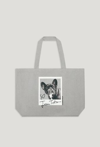 Tote bag toile Jean Toto gris chiné - Claudie Pierlot - Modalova